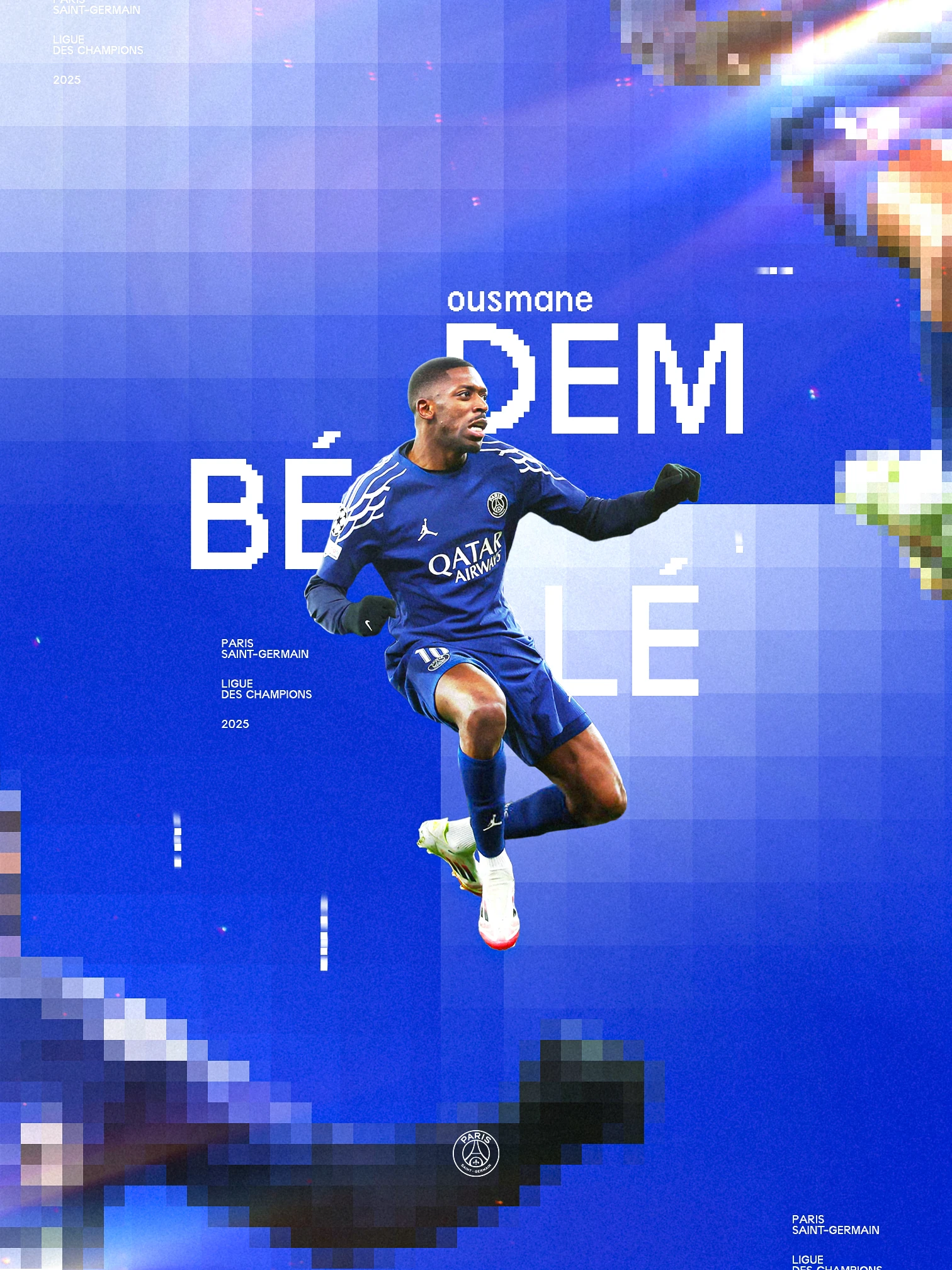 Affiche Ousmane Dembélé avec le Paris Saint-Germain