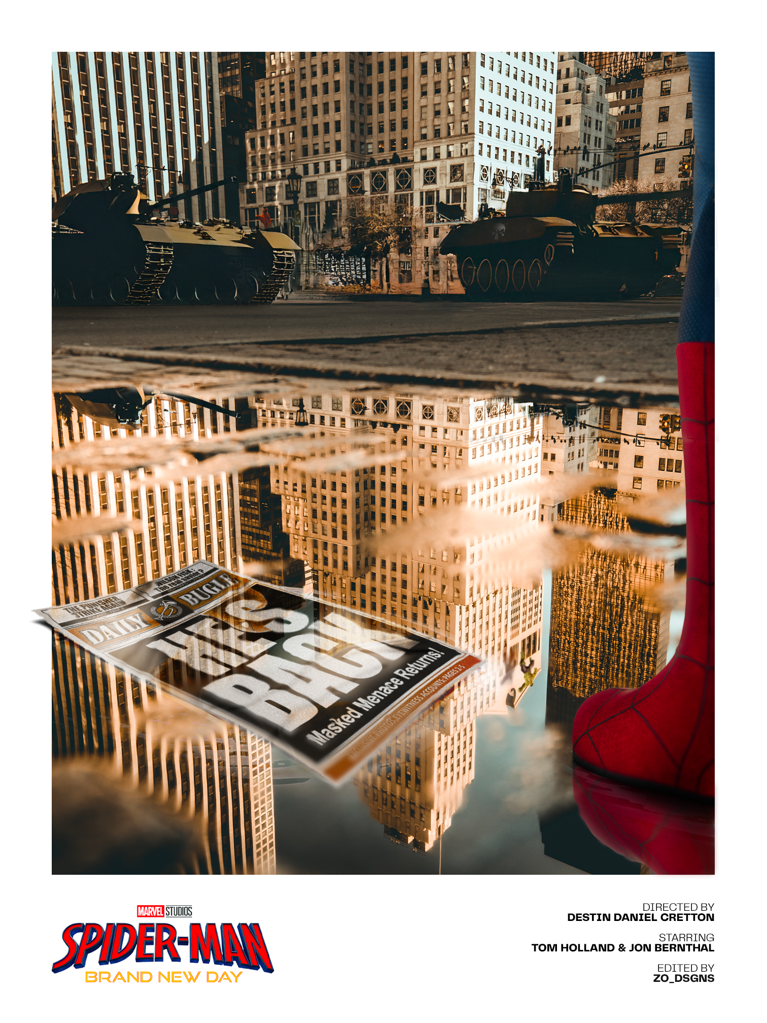 Affiche Spider-Man Brand New Day avec reflet de New York
