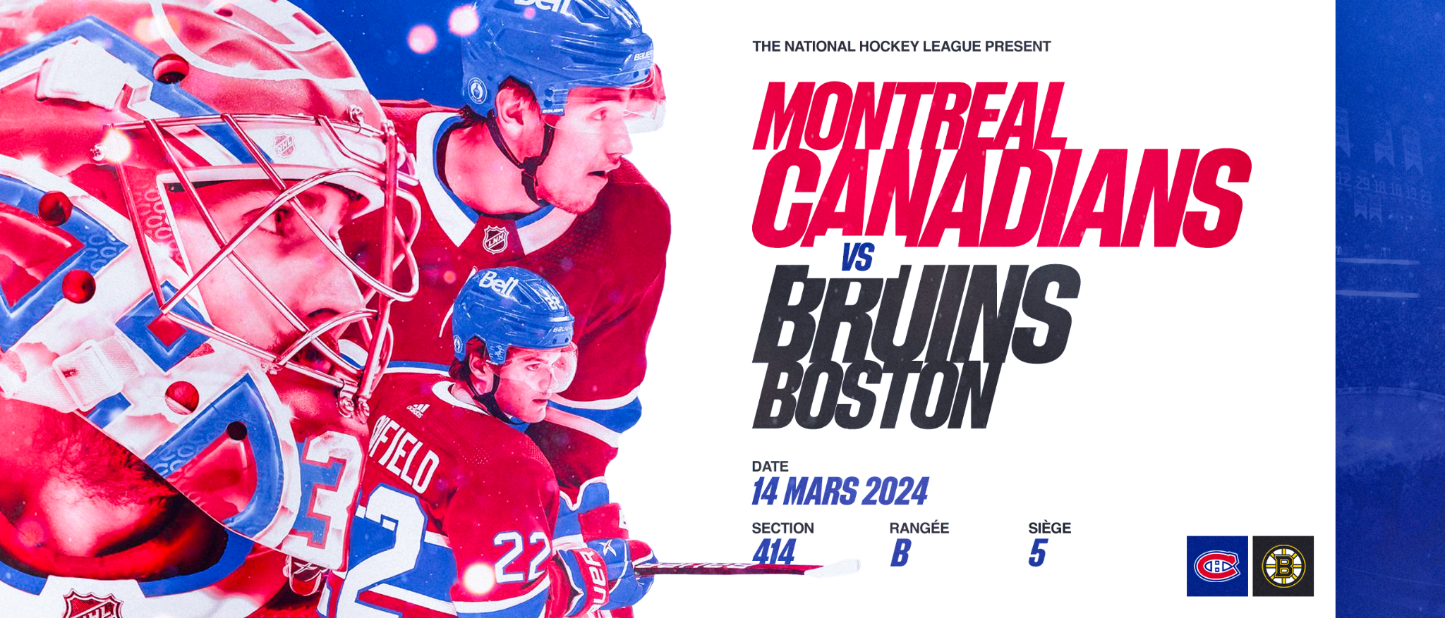 Ticket sur mesure Canadiens de Montréal contre Bruins de Boston
