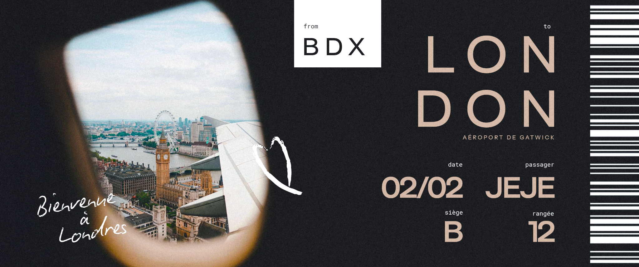 Ticket sur mesure pour un voyage à Londres