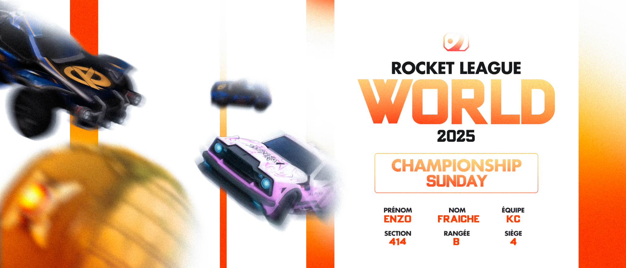Ticket sur mesure pour le championnat du monde Rocket League 2025